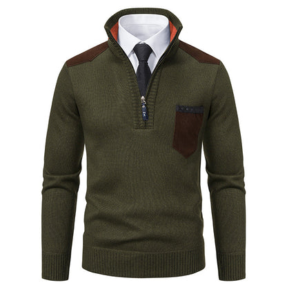 Herren Fleece-gefütterter Slim Fit Pullover – Ideal für den Winter