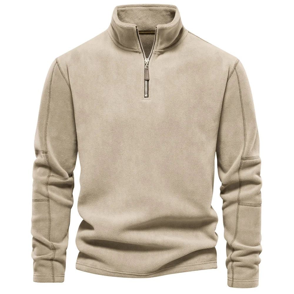 Stehkragen Fleece Pullover Sweatshirt mit Reißverschluss für Männer - Ideal für den Frühling