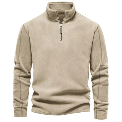 Stehkragen Fleece Pullover Sweatshirt mit Reißverschluss für Männer - Ideal für den Frühling