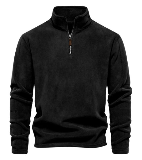 Stehkragen Fleece Pullover Sweatshirt mit Reißverschluss für Männer - Ideal für den Frühling