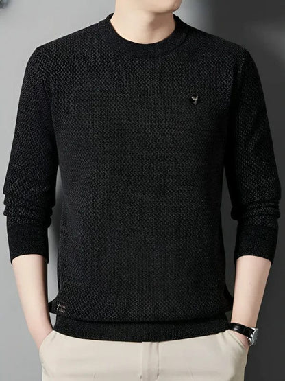 Herren-Strickpullover mit Fleece-Innenseite und klassischem Design | Ideal für Herbst und Winter