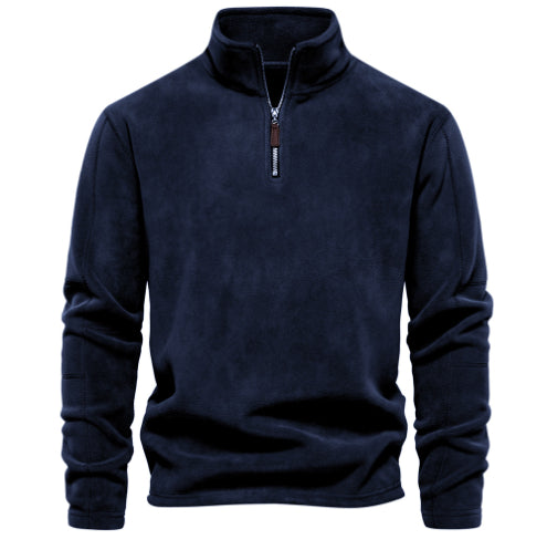 Stehkragen Fleece Pullover Sweatshirt mit Reißverschluss für Männer - Ideal für den Frühling