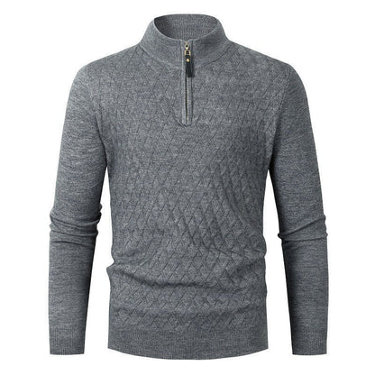 Herren-Halbhöhenkragen-Reißverschluss-Pullover mit langen Ärmeln – Ideal für den Winter