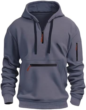 Eugene - Tactical Quarter-Zip Hoodie mit Camo-Print - Langarm-Trainingsjacke für Herren