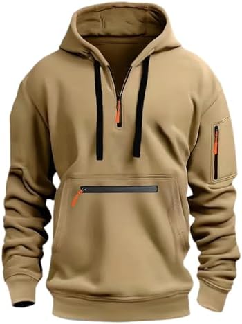 Eugene - Tactical Quarter-Zip Hoodie mit Camo-Print - Langarm-Trainingsjacke für Herren