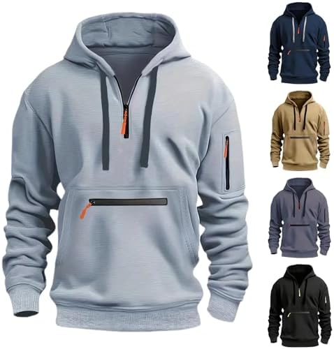 Eugene - Tactical Quarter-Zip Hoodie mit Camo-Print - Langarm-Trainingsjacke für Herren