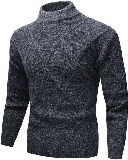 Halbrollkragen Herren-Pullover mit Muster und langen Ärmeln | Ideal für den Herbst