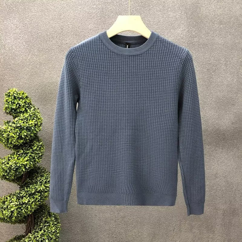 Herren Locker Gestrickter Rundhals-Pullover Ideal für den Herbst