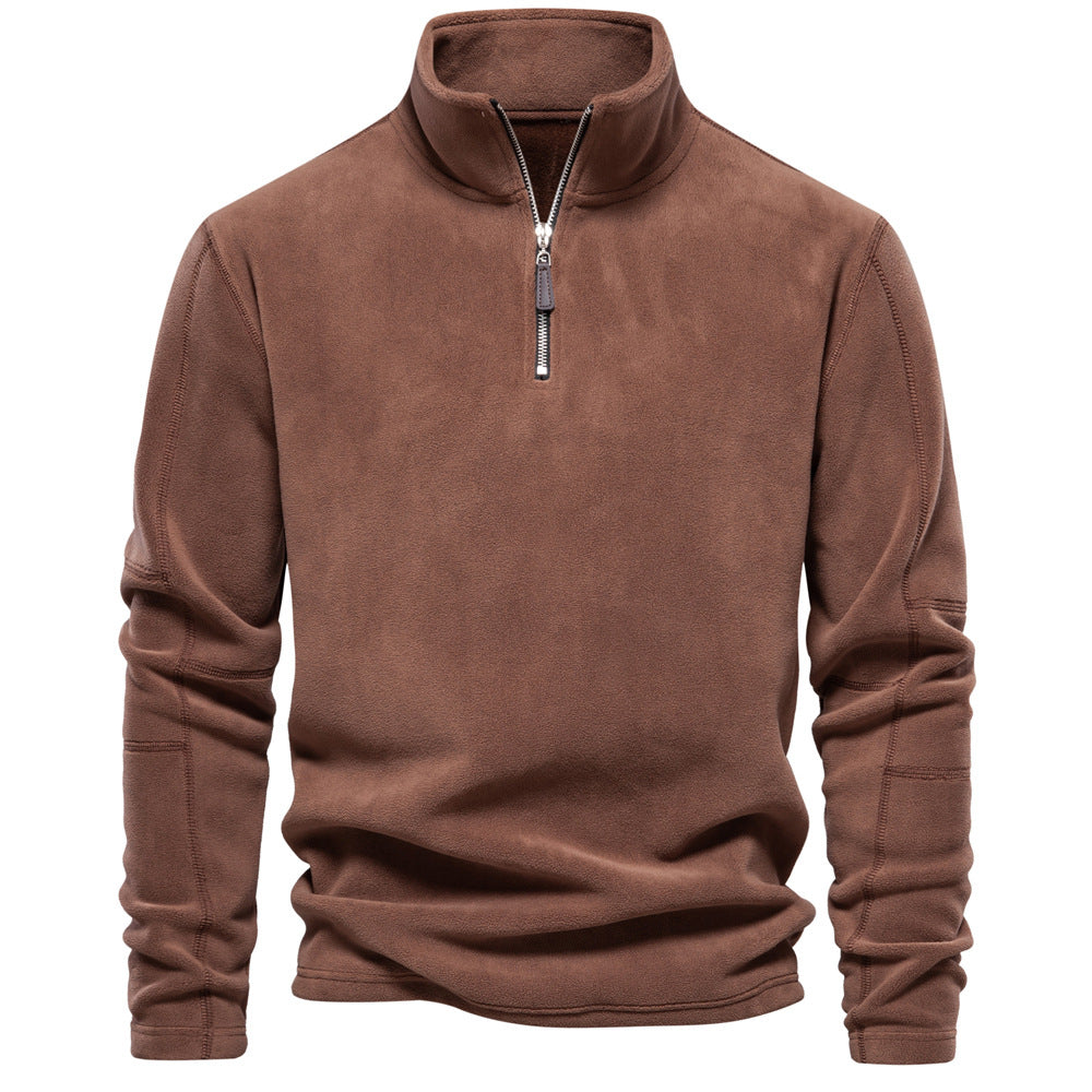 Stehkragen Fleece Pullover Sweatshirt mit Reißverschluss für Männer - Ideal für den Frühling