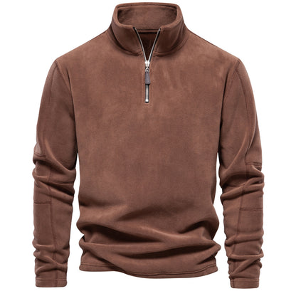 Stehkragen Fleece Pullover Sweatshirt mit Reißverschluss für Männer - Ideal für den Frühling