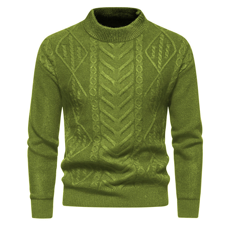 Herren Jacquard-Strickpullover mit Rundhalsausschnitt und langen Ärmeln – ideal für Herbst und Winter