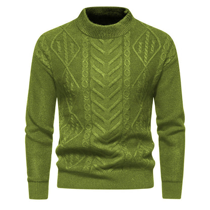 Herren Jacquard-Strickpullover mit Rundhalsausschnitt und langen Ärmeln – ideal für Herbst und Winter