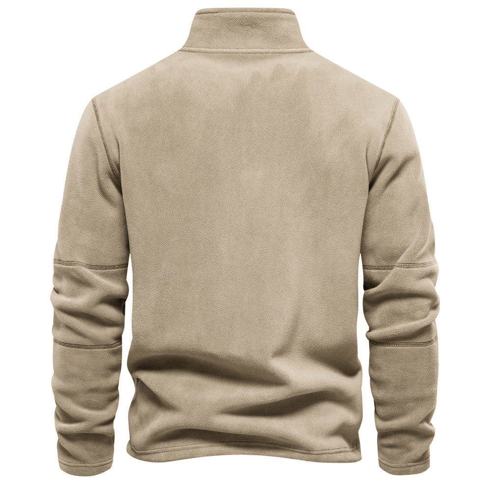 Stehkragen Fleece Pullover Sweatshirt mit Reißverschluss für Männer - Ideal für den Frühling