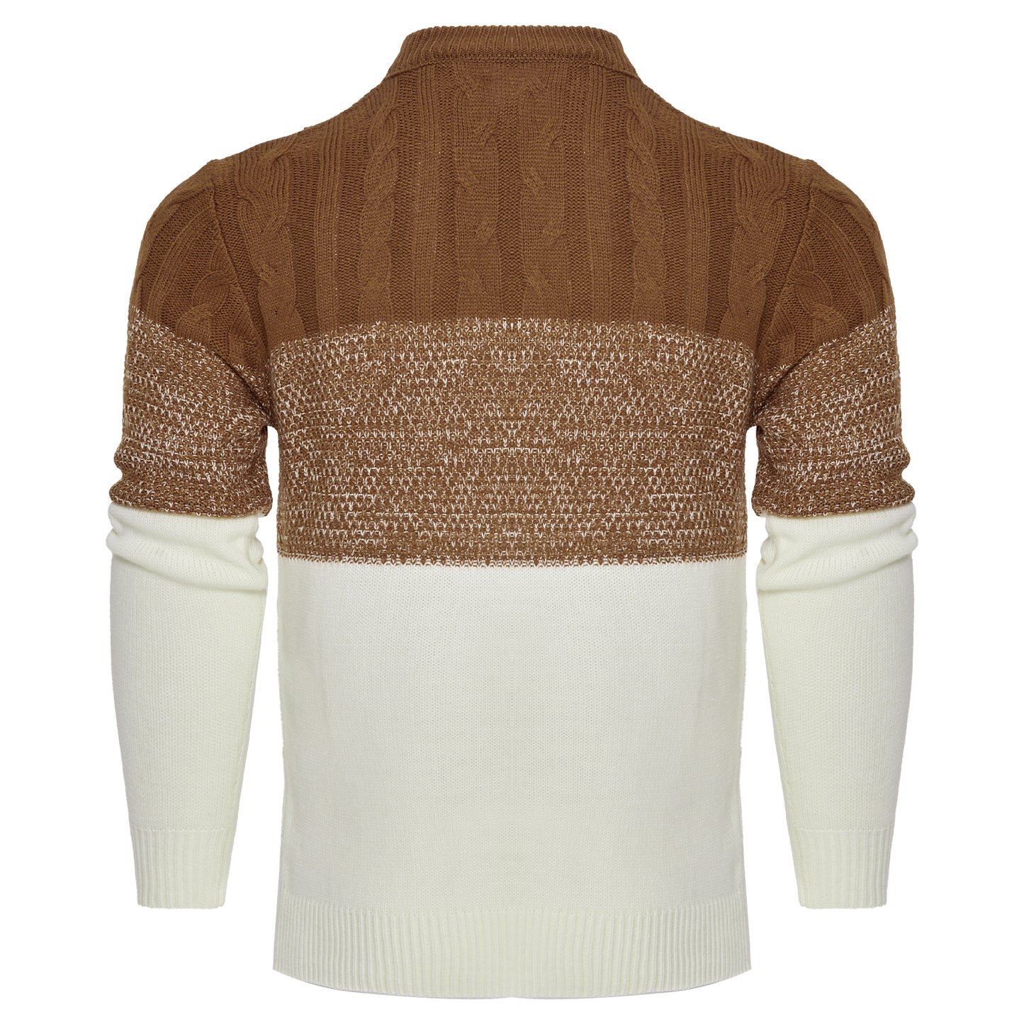 Herren Lässiger Farbblock-Langarmstrick mit Zopfmuster Pullover - Ideal für den Sommer