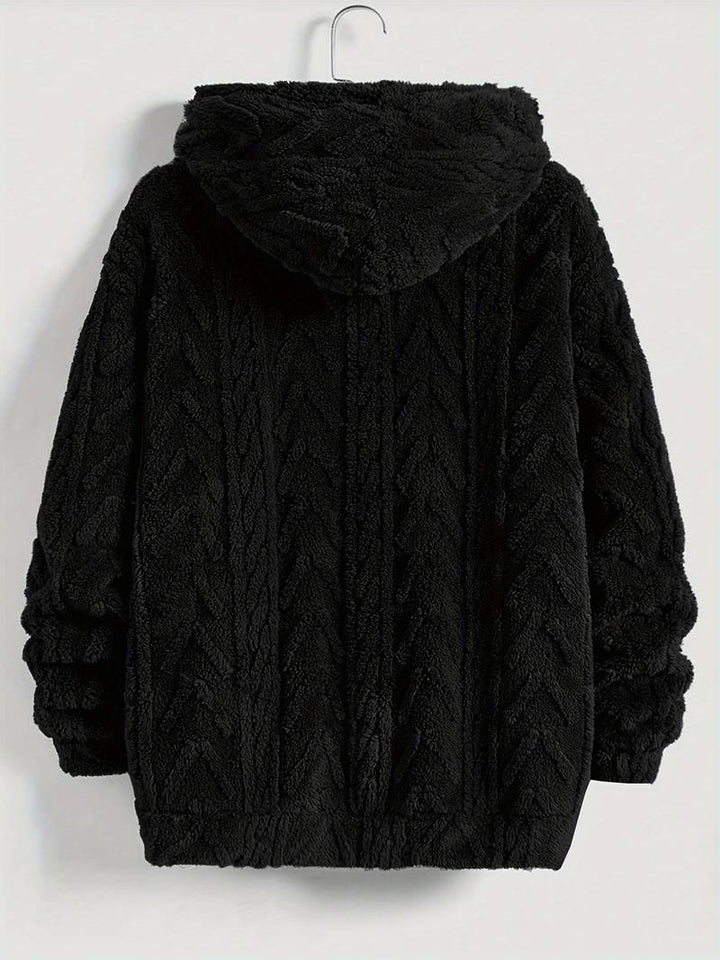 Narin - Einfarbige Fleece-Kapuzenjacke