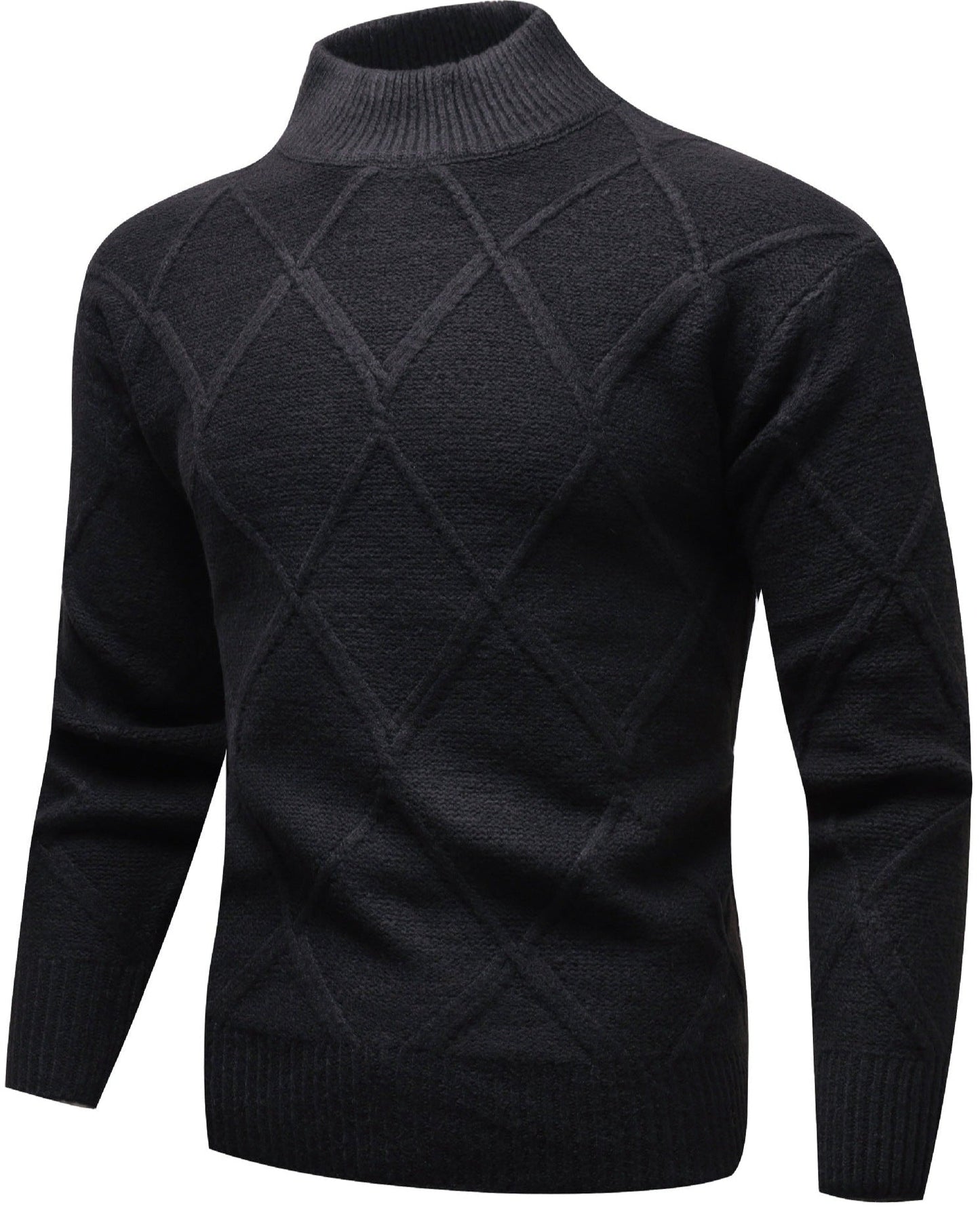 Halbrollkragen Herren-Pullover mit Muster und langen Ärmeln | Ideal für den Herbst