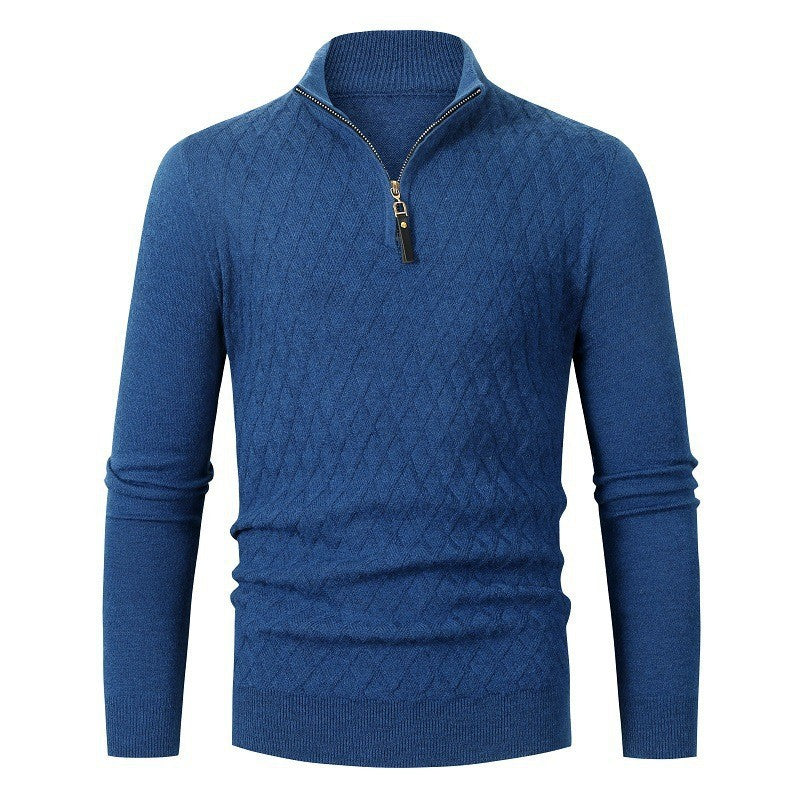 Herren-Halbhöhenkragen-Reißverschluss-Pullover mit langen Ärmeln – Ideal für den Winter