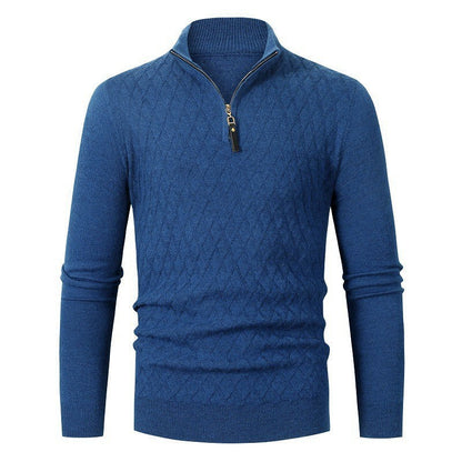 Herren-Halbhöhenkragen-Reißverschluss-Pullover mit langen Ärmeln – Ideal für den Winter