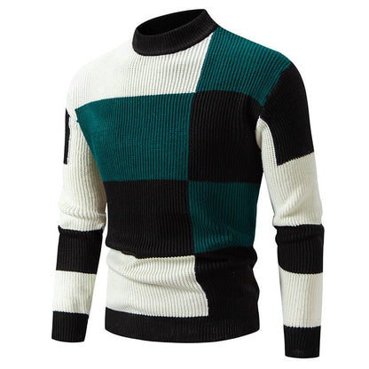 Herren Halbrollkragen Colorblock Pullover – Perfekt für Herbst und Winter