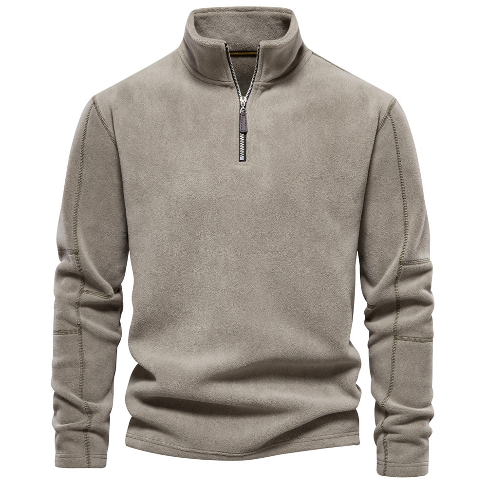 Stehkragen Fleece Pullover Sweatshirt mit Reißverschluss für Männer - Ideal für den Frühling