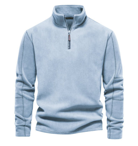 Stehkragen Fleece Pullover Sweatshirt mit Reißverschluss für Männer - Ideal für den Frühling