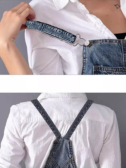 Jeans Overall Kleid mit Geschlitztem Rücken I Ideal für den Sommer