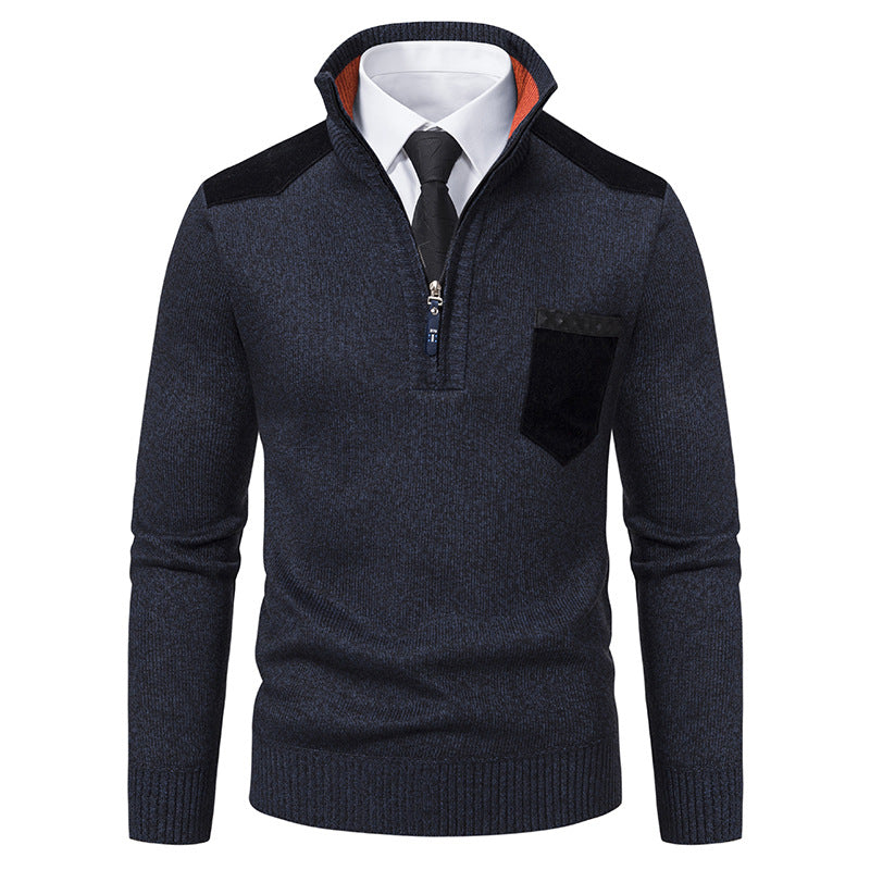 Herren Fleece-gefütterter Slim Fit Pullover – Ideal für den Winter