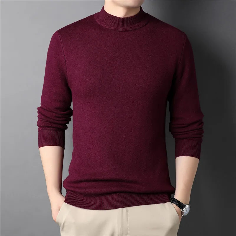 Sokhom - Herren Strickpullover mit hohem Halsausschnitt