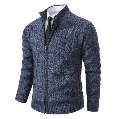 Strickjacke mit Stehkragen und dickem Stoff – Ideal für Herbst und Winter