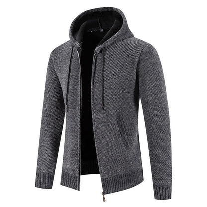 Herren Slim Fit Samt Reißverschluss Strickjacke – Ideal für den Winter