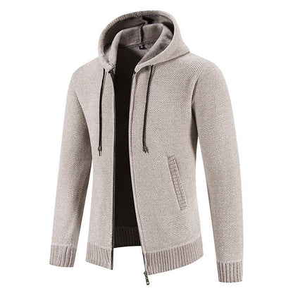 Herren Slim Fit Samt Reißverschluss Strickjacke – Ideal für den Winter