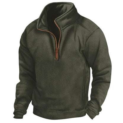 Taktischer Fleece-Hoodie mit Stehkragen & Halb-Reißverschluss | Ideal für Herbst & Winter