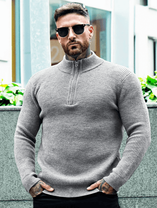 Perceval - Herren Strickpullover mit Reißverschluss