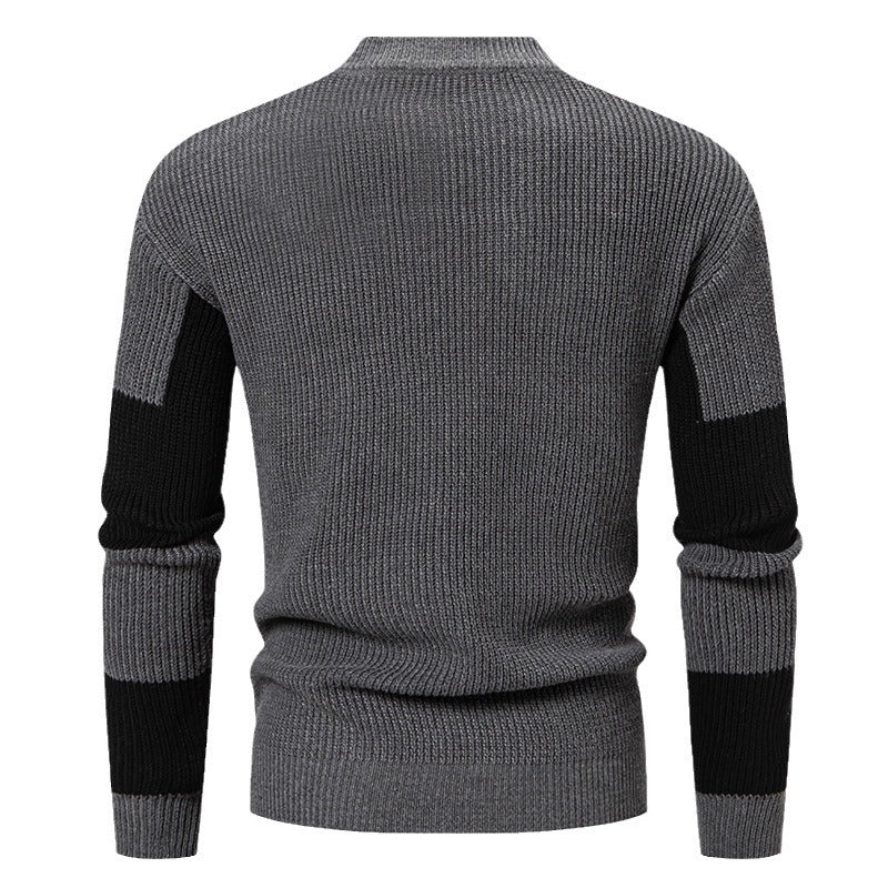 Herren Halbrollkragen Colorblock Pullover – Perfekt für Herbst und Winter