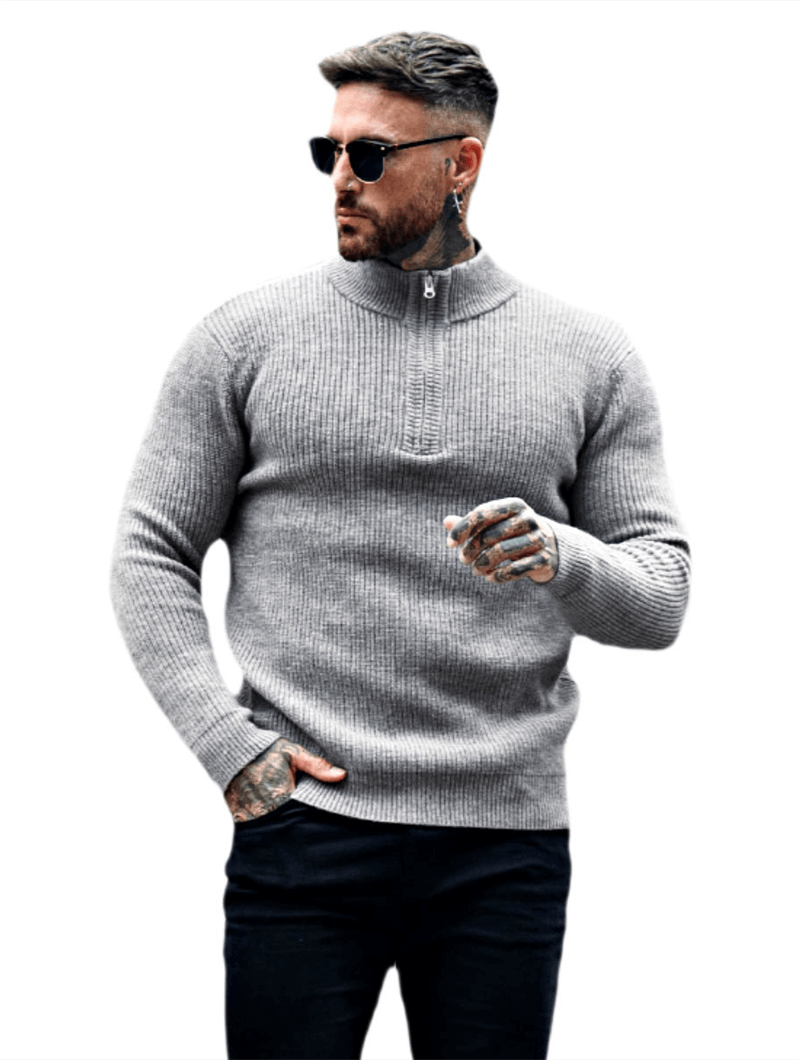 Perceval - Herren Strickpullover mit Reißverschluss