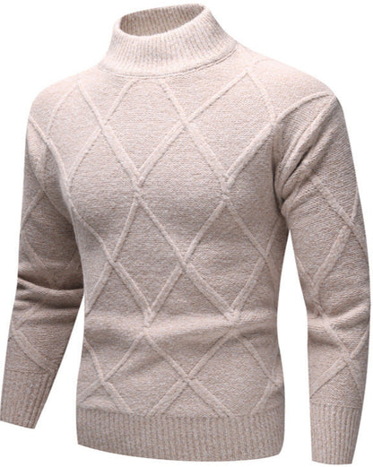 Halbrollkragen Herren-Pullover mit Muster und langen Ärmeln | Ideal für den Herbst