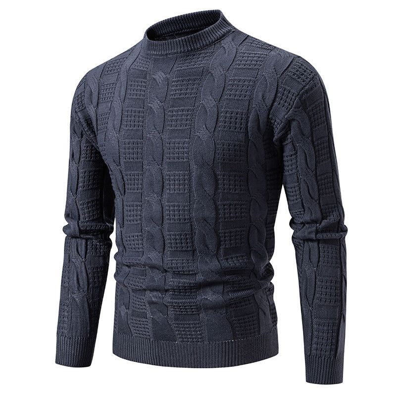 Herren Rundhals-Twisted-Strickpullover – Ideal für Herbst und Winter