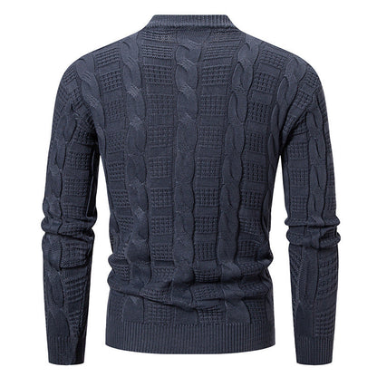 Herren Rundhals-Twisted-Strickpullover – Ideal für Herbst und Winter