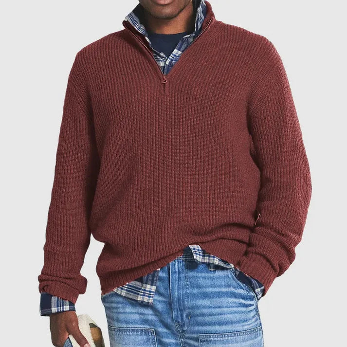 Klassischer Pullover mit Reißverschluss und hochwertiger Verarbeitung – Ideal für Herbst und Winter