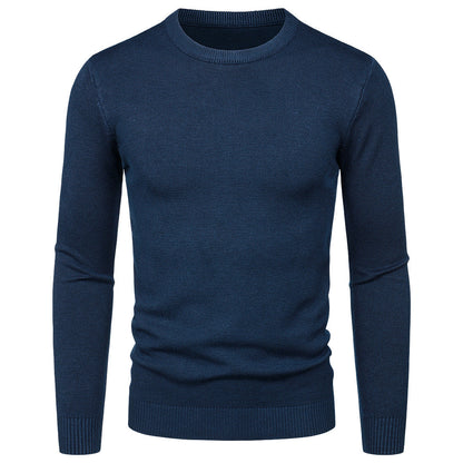 Rundhals Langarm Slim Fit Pullover für Herren – Ideal für den Herbst