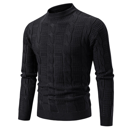 Herren Rundhals-Twisted-Strickpullover – Ideal für Herbst und Winter