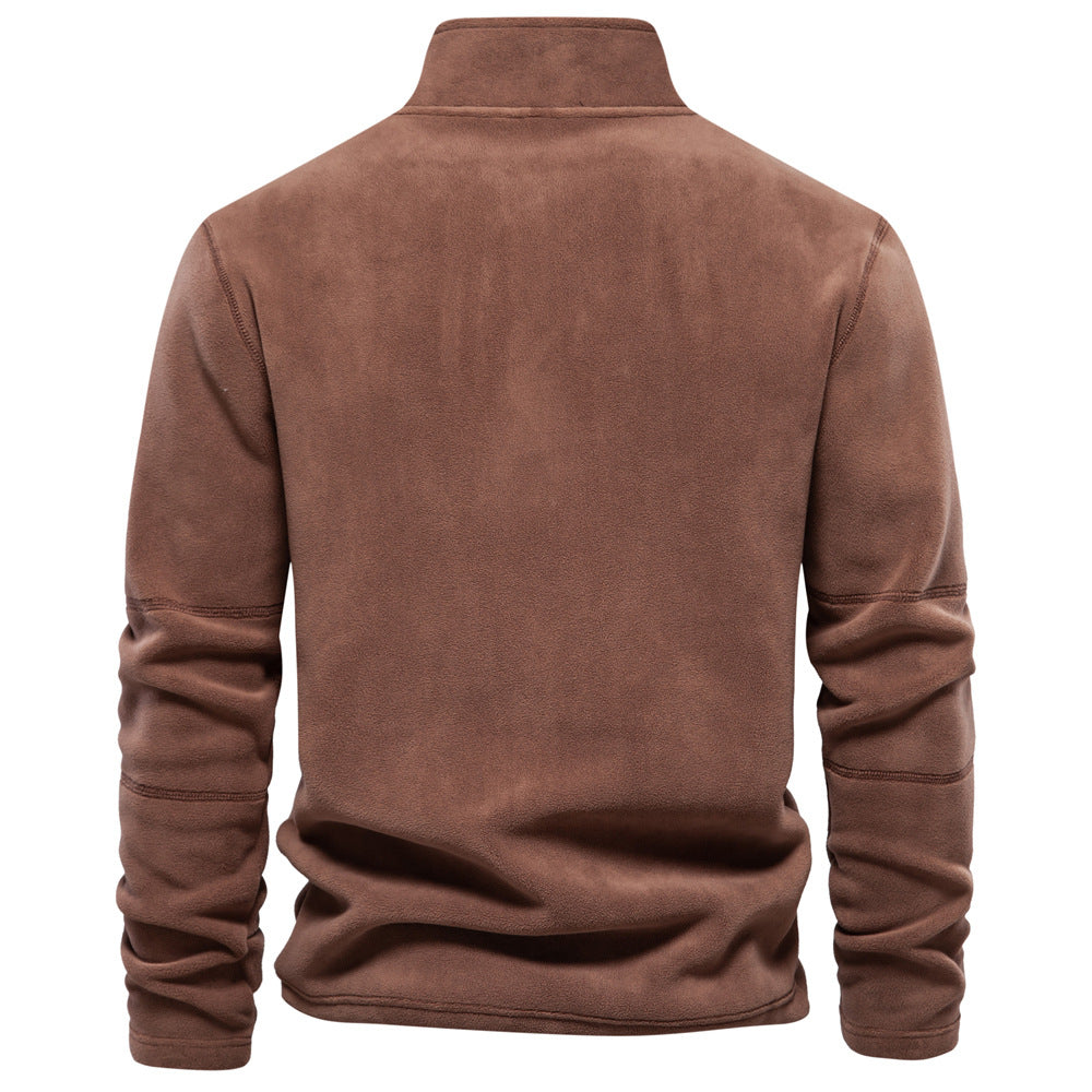 Stehkragen Fleece Pullover Sweatshirt mit Reißverschluss für Männer - Ideal für den Frühling