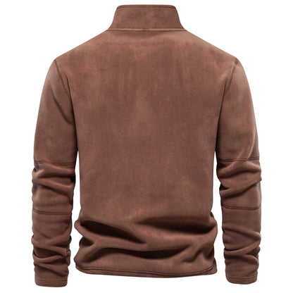 Stehkragen Fleece Pullover Sweatshirt mit Reißverschluss für Männer - Ideal für den Frühling