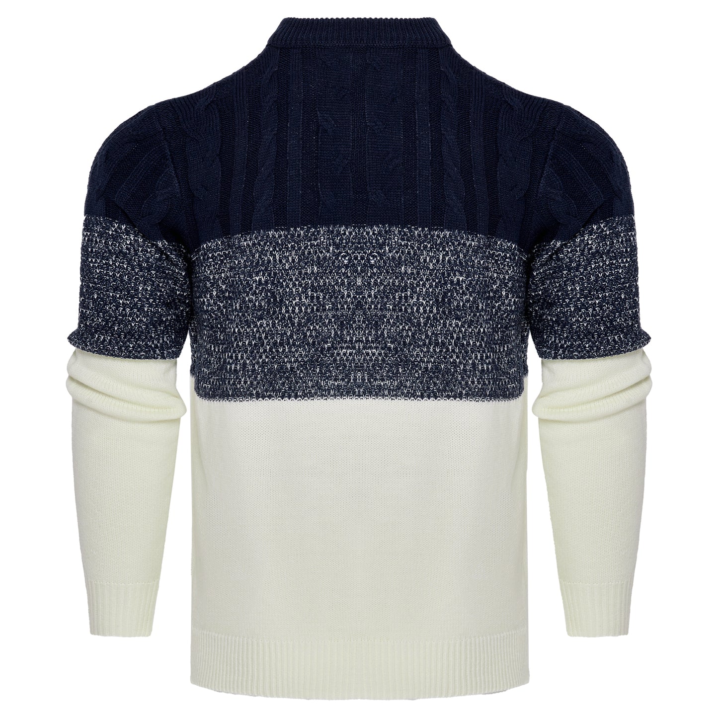 Herren Lässiger Farbblock-Langarmstrick mit Zopfmuster Pullover - Ideal für den Sommer