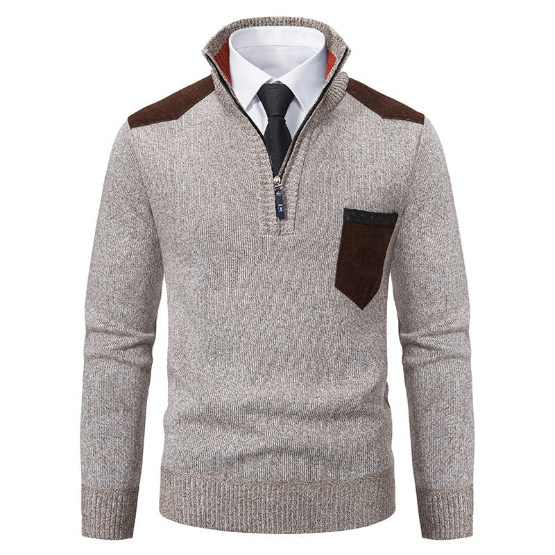 Herren Fleece-gefütterter Slim Fit Pullover – Ideal für den Winter