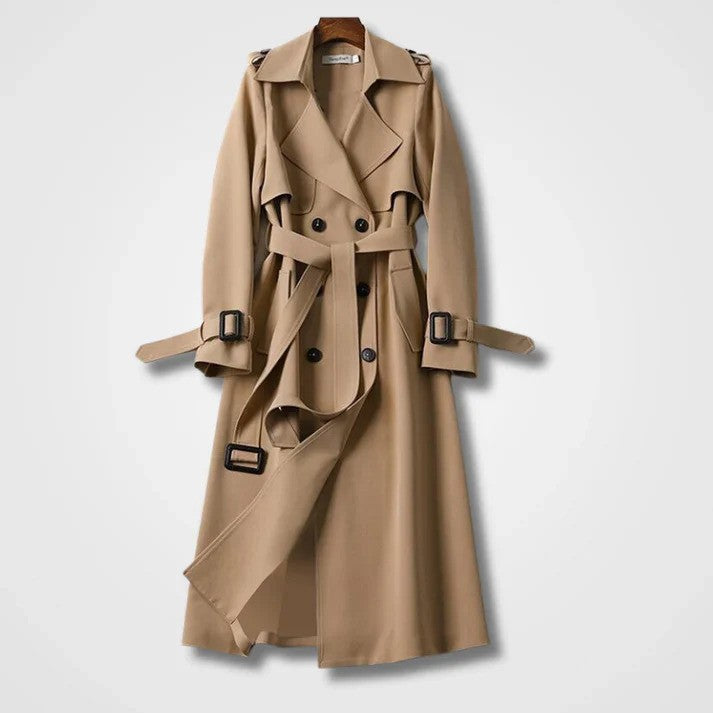 Eleganter Damen-Trenchcoat mit Gürtel und zeitlosem Design | Ideal für Herbst und Winter