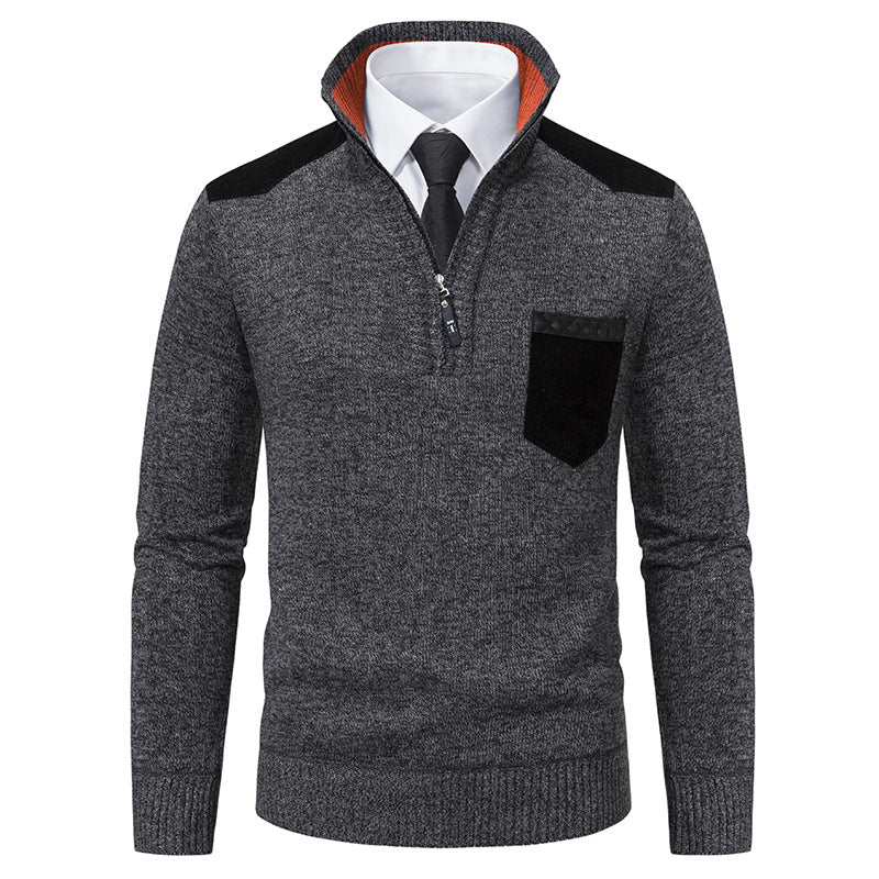 Herren Fleece-gefütterter Slim Fit Pullover – Ideal für den Winter