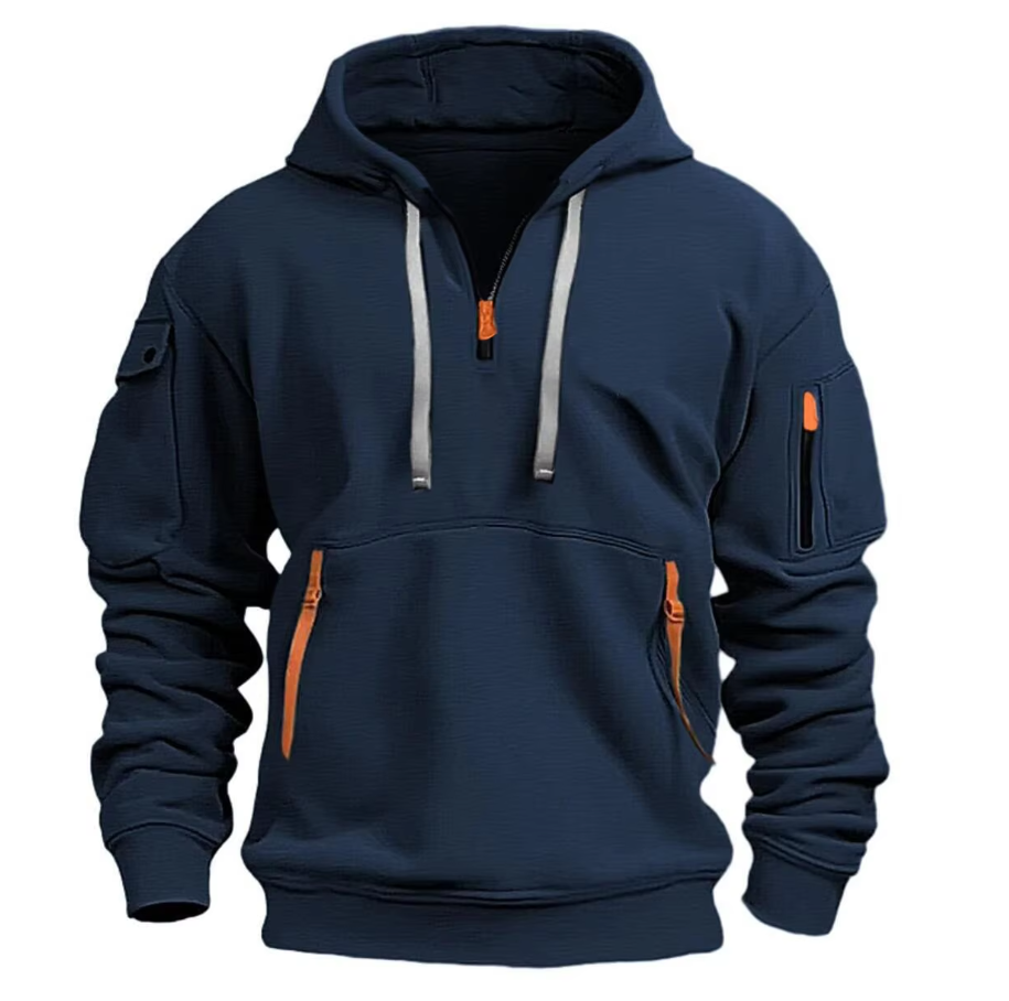 Herren Pullover Hoodie mit Kängurutasche & Kordelzug-Kapuze | Ideal für Herbst & Winter