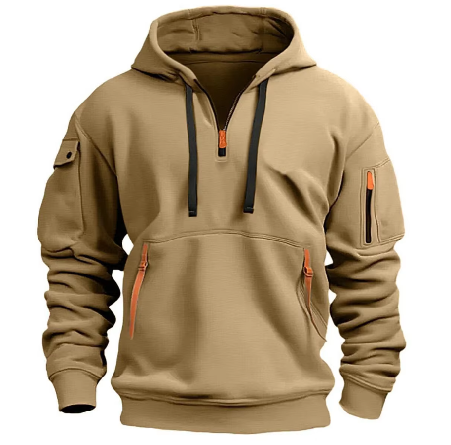 Herren Pullover Hoodie mit Kängurutasche & Kordelzug-Kapuze | Ideal für Herbst & Winter