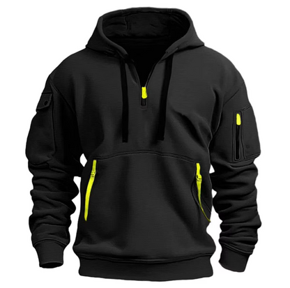 Herren Pullover Hoodie mit Kängurutasche & Kordelzug-Kapuze | Ideal für Herbst & Winter